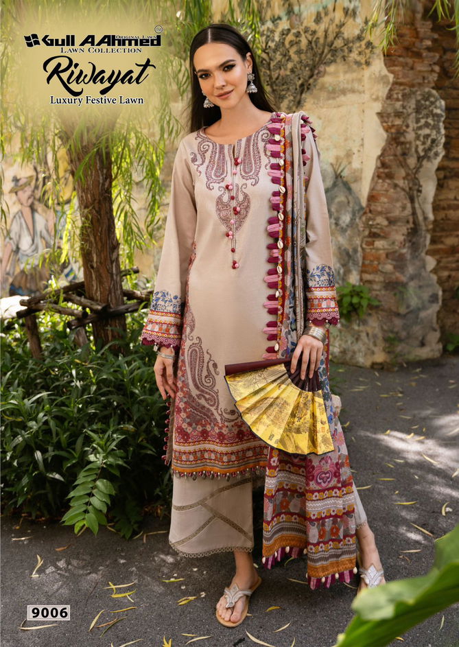 Riwayat Vol 9 By Gull A  Ahmed Lawn Cotton Pakistani Dress Material Suppliers In India