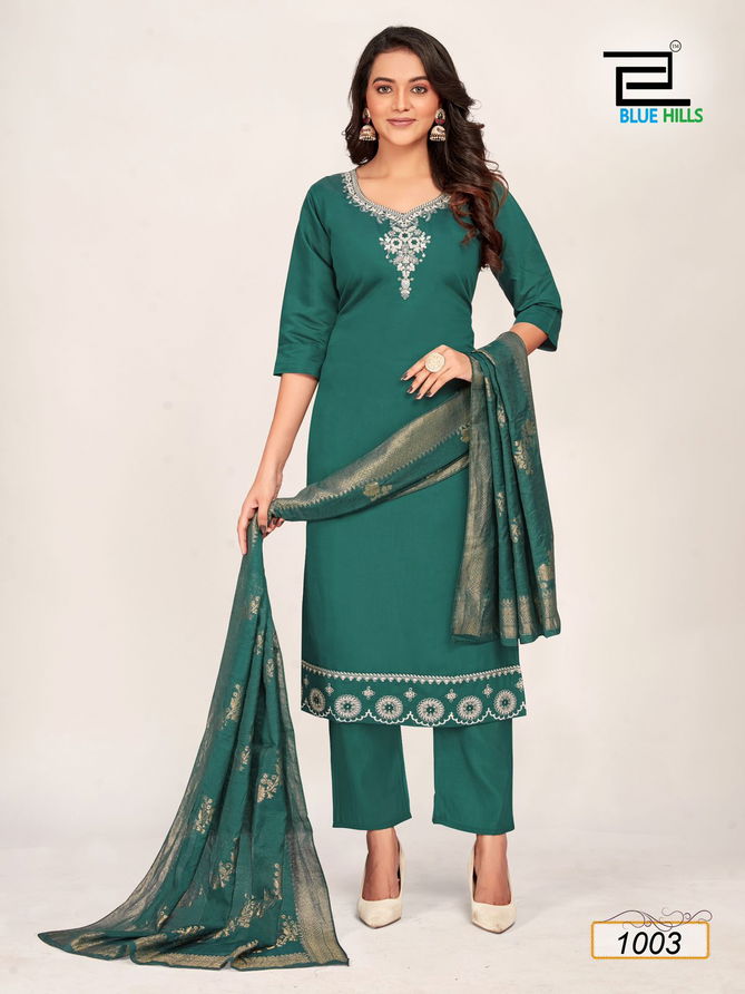 Jhanvi By Blue Hills Silk Kurti With Bottom Dupatta Suppliers In India