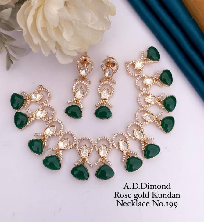 AD Diamond Kundan Necklace Wholesale Market In Surat With Price 