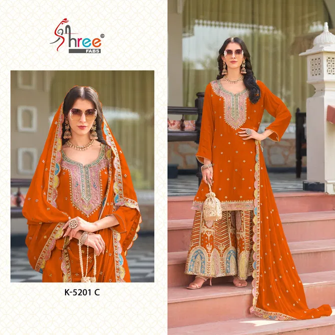 K 5201 By Shree Fabs Chinon Pakistani Salwar Suits Wholesalers In Delhi