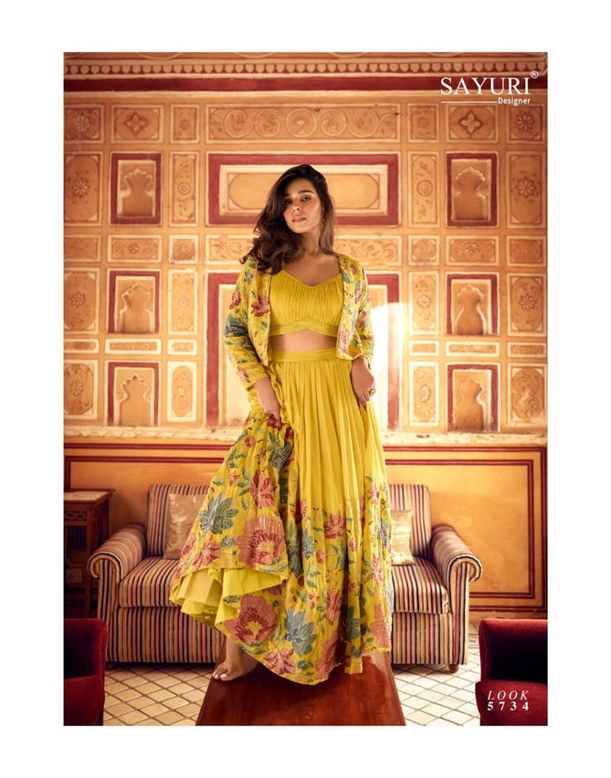 Indira By Sayuri Designer Chinon Silk Indo Western Wholesale In India