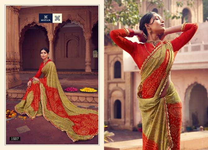 Hirva Kanyadan Latest Fancy Designer Casual Regular Wear Georgette Printed Casual Wear Saree Collection
