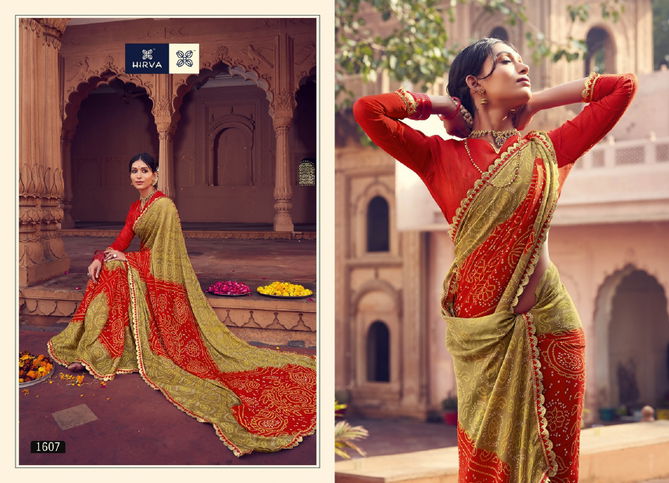 Hirva Kanyadan Latest Fancy Designer Casual Regular Wear Georgette Printed Casual Wear Saree Collection
