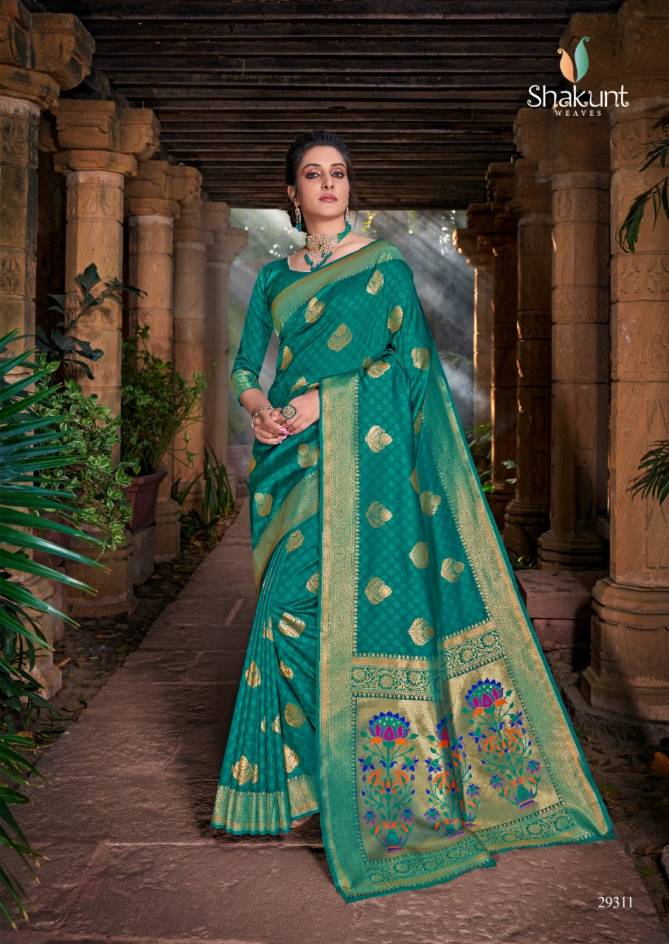 SHAKUNT RONIKA Latest fancy festive Wear Heavy ART Silk Paithani Pallu Designer saree Collection
