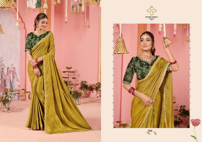 Nurvi 2 By Shubh Shree Satin Jacquard Designer Sarees Wholesale Online