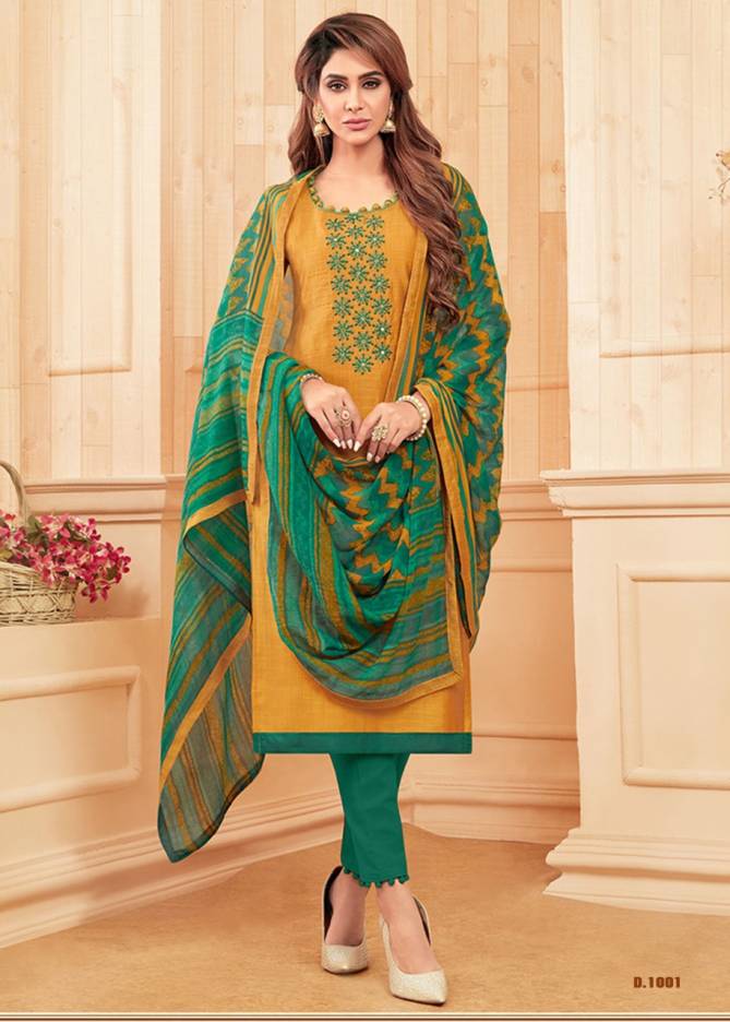 Sparsh Exclusive Latest Designer Festive Wear Cotton With Embroidery Work Top With Bottom And fancy Print Dupatta Dress Material Collection