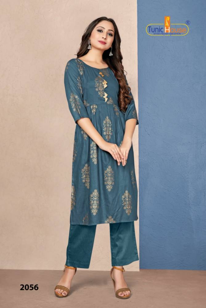 NEHA NEW PINCH Fancy Designer Ethnic Wear rayon foil Print Kurti With Bottom Collection