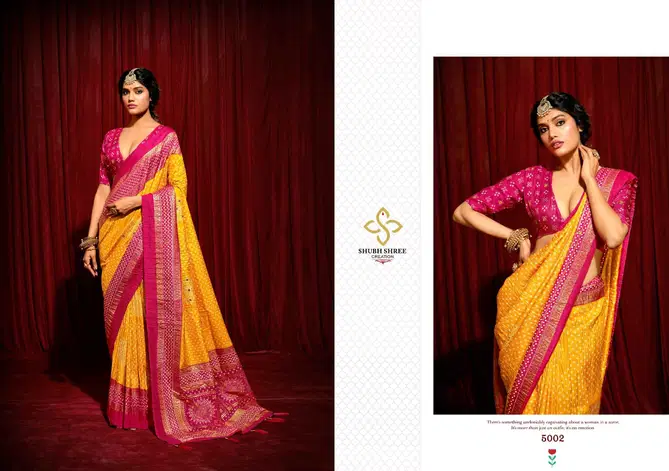 Crush 5 By Shubh Shree Tusser Silk Sarees Wholesale Market In Surat