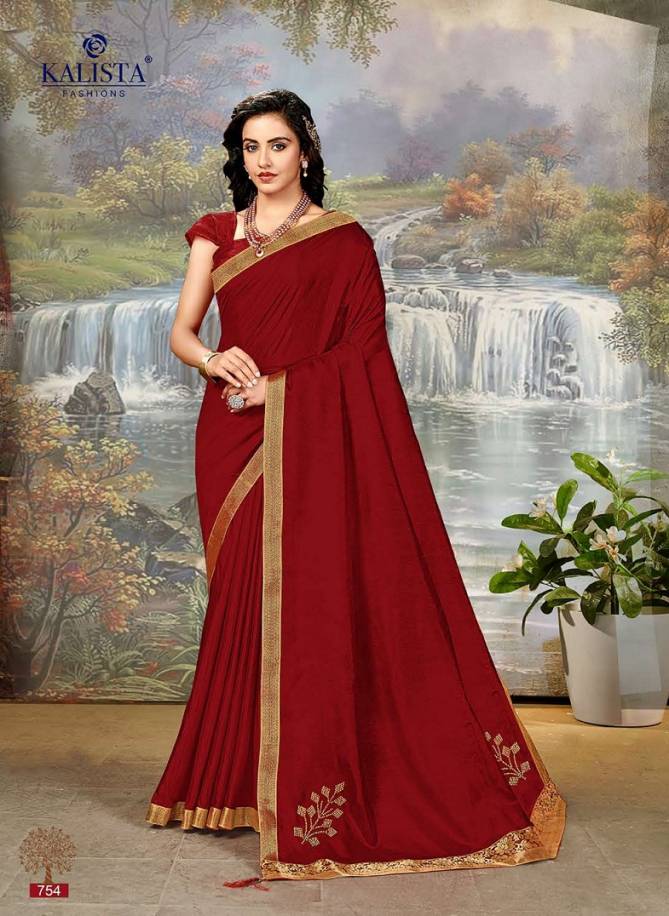 Kalista Perk Latest Fancy Designer Casual Wear Heavy Vichitra Silk Sarees Collection
