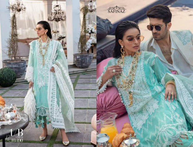 Safinaz Siffli 1 Latest Fancy Designer Heavy Festive Wear Cambric Cotton Pakistani Salwar Suits Collection
