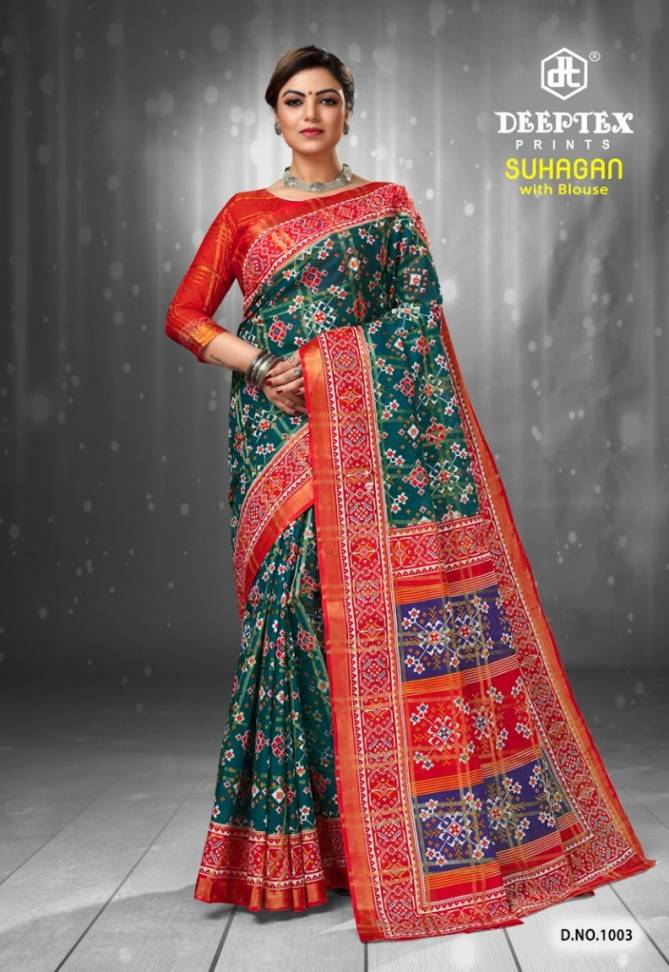 Deeptex Suhagan Regular Wear Cotton Printed Designer Saree Collection