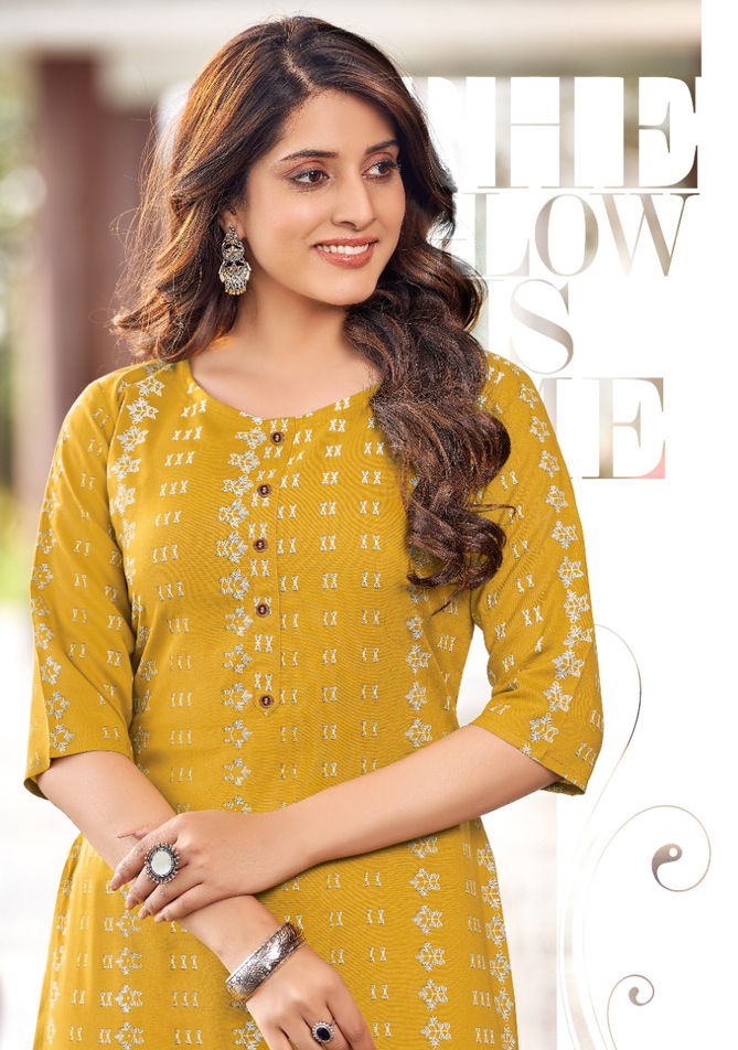 Zoori Akshara 15 Rayon Printed Regular Wear Latest Kurti Collection