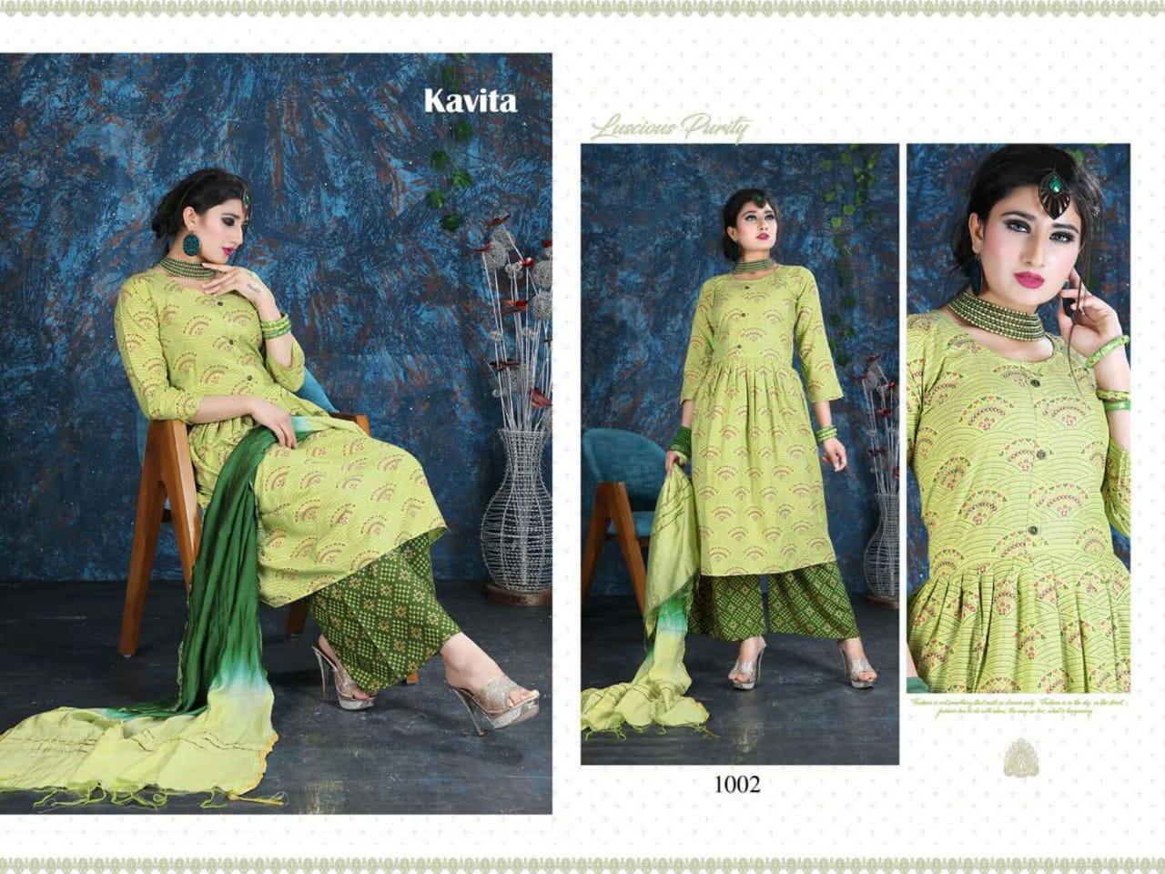 Fashion Talk Kavita 1 Latest Fancy Designer Regular Wear Rayon Top With Bottom Collection
