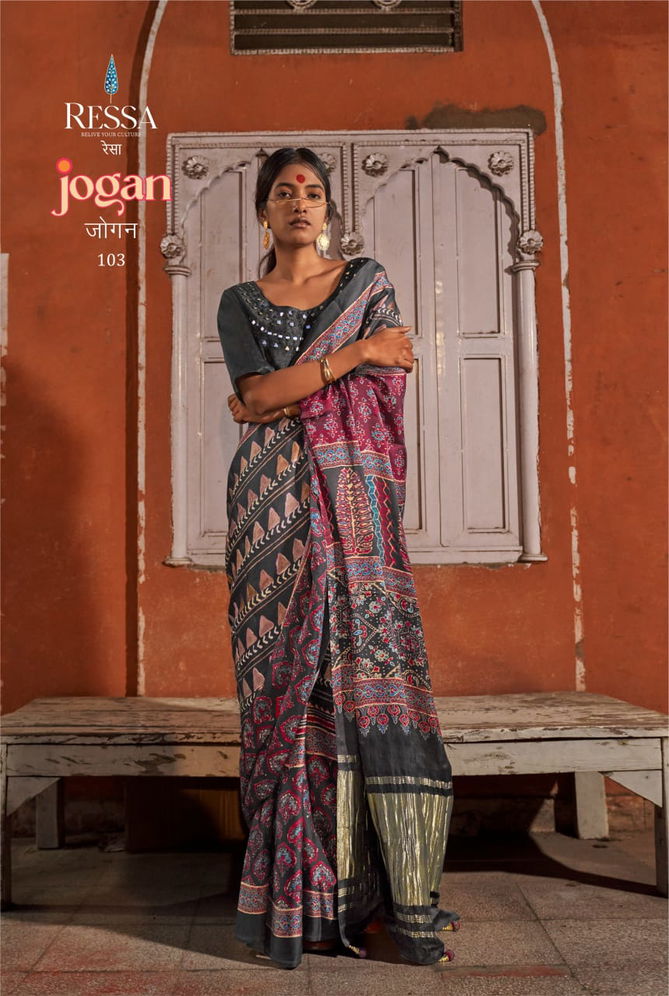 Jogan By Ressa Printed Viscose Saree Suppliers In India