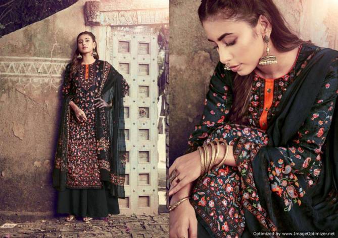 Sargam Mehroon Latest Full Printed Pure Pashmina Dress Material Collection 