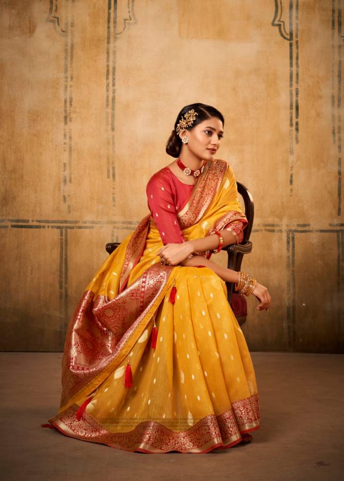 Petals Banarasi Tissu By Rajpath Fabrics 84001 To 84006 Saree wholesale market in Surat