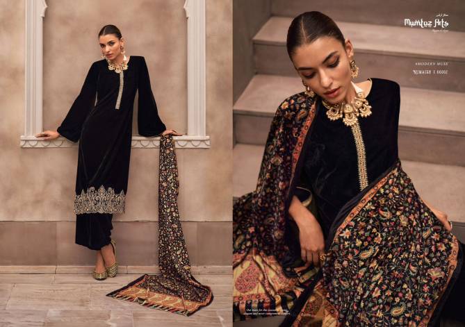 Mumtaz Numaish Winter Wear Velvet Embroidery Salwar Kameez Catalog
