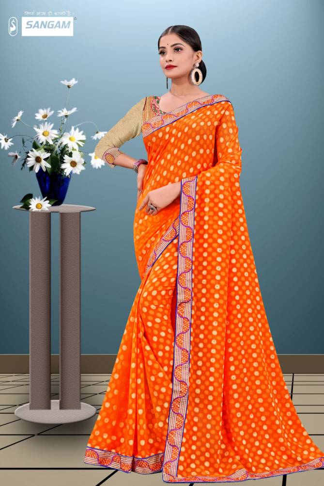 Sangam Pihu Latest Fancy Designer Casual Wear Georgette Sarees Collection
