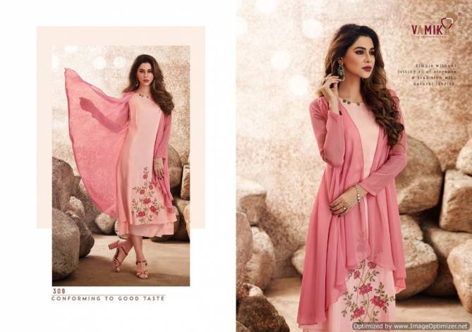 Vamika Upstylish 2 Latest fancy Designer Ethnic Wear Pure Viscose Maslin Silk Designer Kurti Collection
