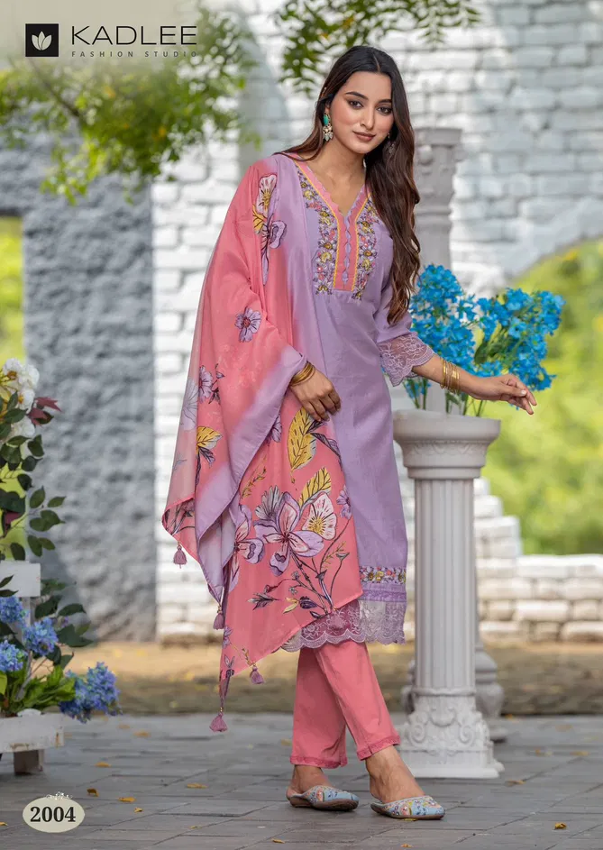 Rivanta By Kadlee Viscose Weaving Kurti With Bottom Dupatta Wholesale Online