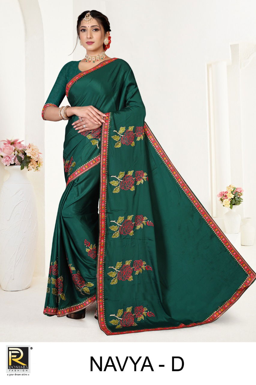 Ronisha Navya New Exclusive Wear Crepe Silk Designer Saree Collection