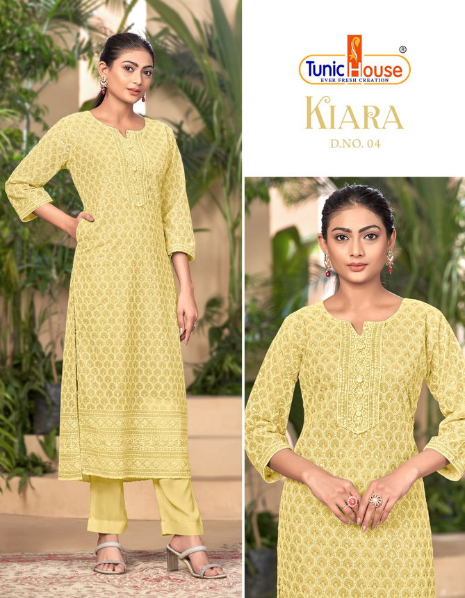 kiara 04 By Tunic House Georgette Lucknowi Work Designer Kurtis Wholesale Price In Surat
