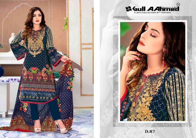 Gul Ahmed 9 Latest Fancy Designer Casual Wear Pure Lawn Karachi Dress Materials Collection
