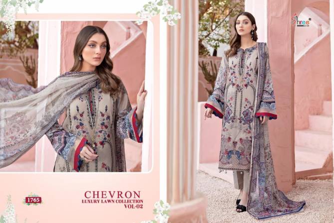 Shree Chevron Luxury Lawn Collection 2 Latest Fancy Festive Wear Pure Lawn Print With Embroidery Work Pakistani Salwar Suits Collection

