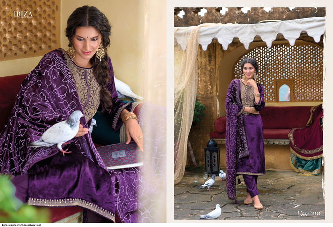 Suroor By Ibiza Velvet Embroidered Salwar Kameez Exporters In India