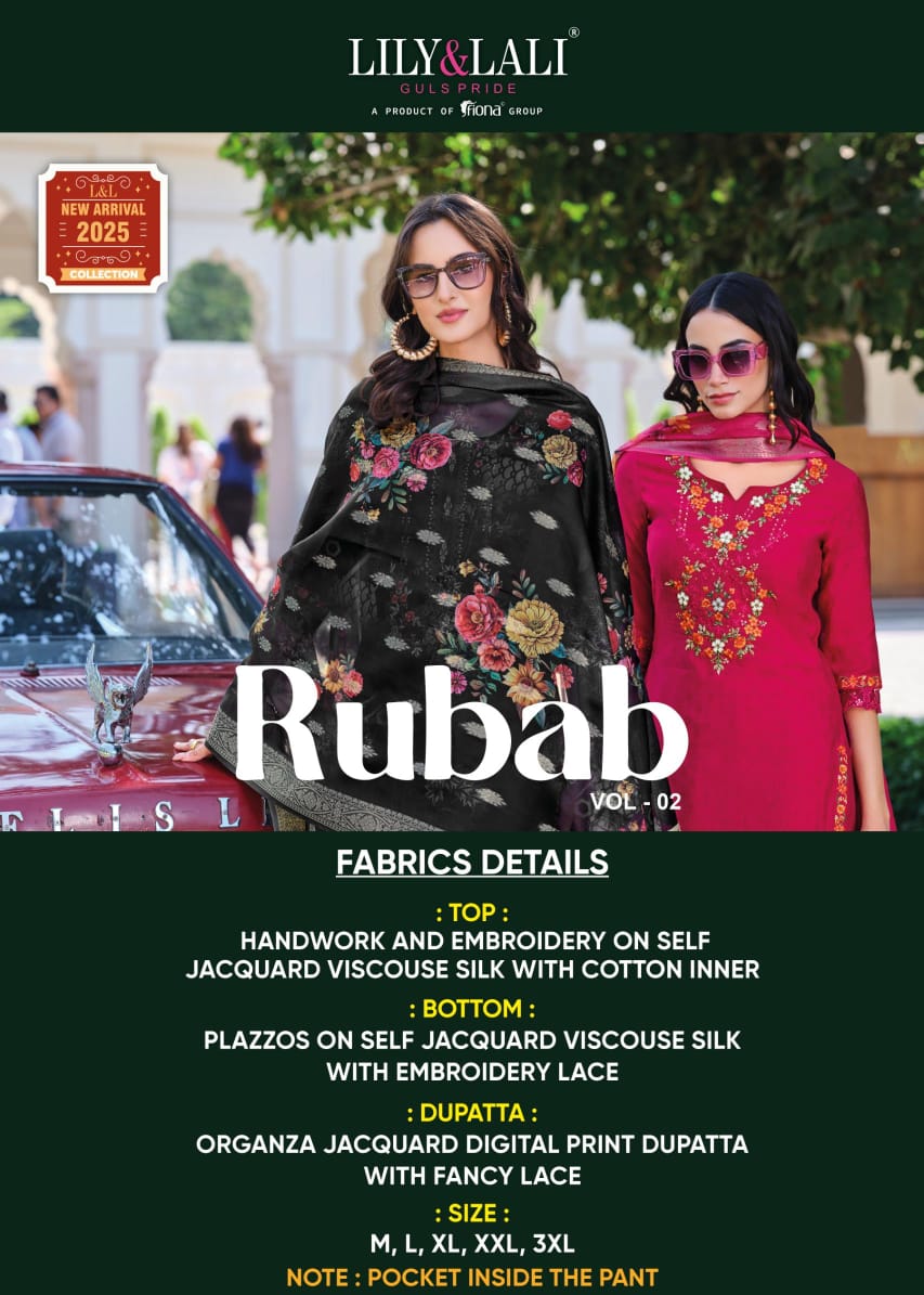 Rubab Vol 2 By Lily And Lali Viscose Embroidery Kurti With Bottom Dupatta Orders In India