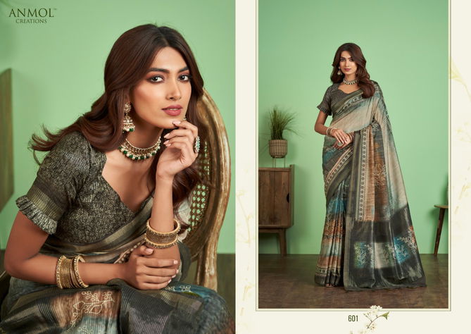 Tulip Vol 6 By Anmol Jute Silk Printed Sarees Catalog