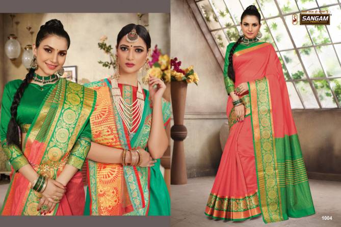 Sangam Rudraksha Cotton Handloom Ethnic Wear Designer  Saree Collection
