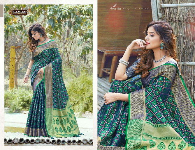 Sangam Patan Patola fancy Festive Wear Printed Designer Patola Silk Sarees Collection
