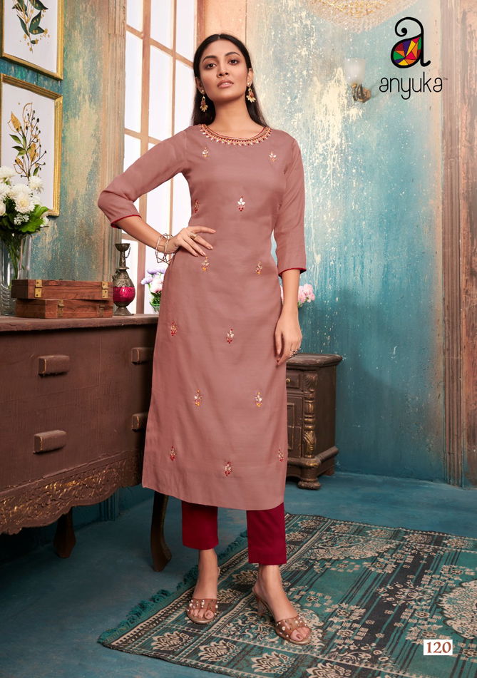 Anyuka Anika Latest Designer Casual Wear Festive Wear Ready Made Kurti With Pant Style Bottom Collection