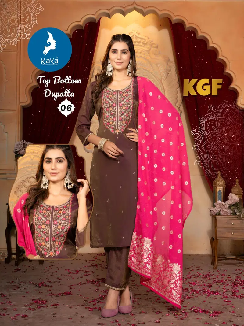 Kgf By Kaya Roman Shimmer Kurti With Bottom Dupatta Orders In India