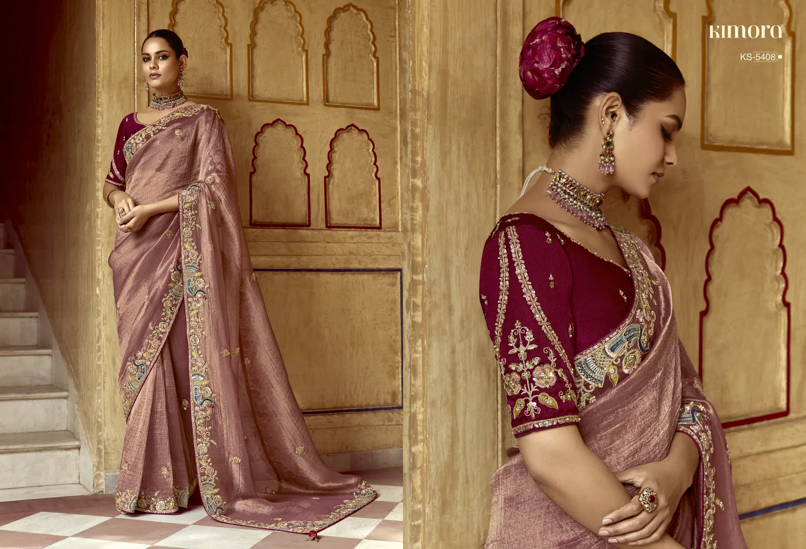 Pankhudi By Kimora Fancy Fabric Designer Saree Wholesalers In Delhi