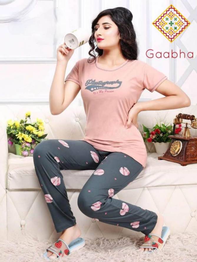 Gaabha Sweet Dream Vol 6 Latest Collection Of Printed Night Pant With Comfortable Top Night Suit  