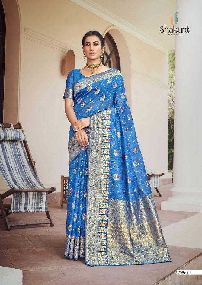 SHAKUNT NIDISHA Fancy Heavy Cotton Weaving Designer Saree Collection