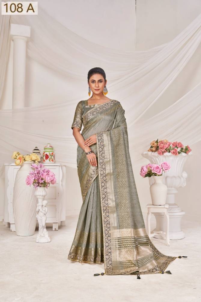 Sumitra 108 A To 108 E Top Dayed Patta Sarees Wholesale Price In Surat