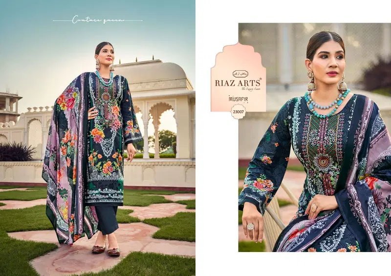 Musafir Vol 15 By Riaz Arts Lawn Digital Printed Dress Material Exporters In India