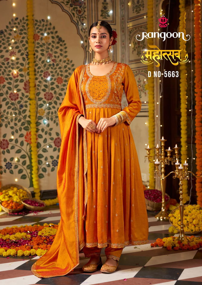 Mahotsav By Rangoon Silk Embroidery Readymade Suits Suppliers In India