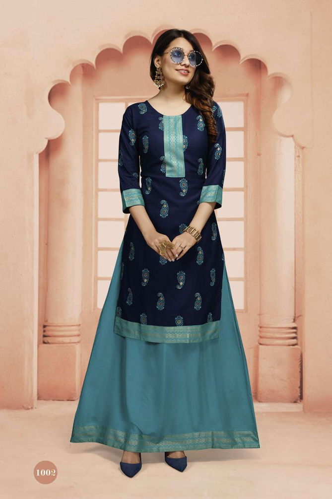 Beauty Queen Kritika 2 Designer Festive Wear Rayon Anarkali Kurti With Bottom Collection