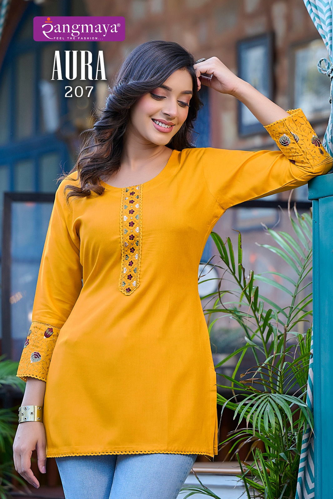 Aura Vol 2 By Rangmaya Rayon Tunic Ladies Top Exporters In India