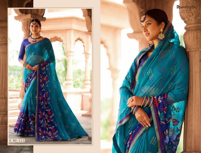 Ramrasiya Mor Chhadi Weaving Printed Chiffon Silk Saree Catalog - The ...