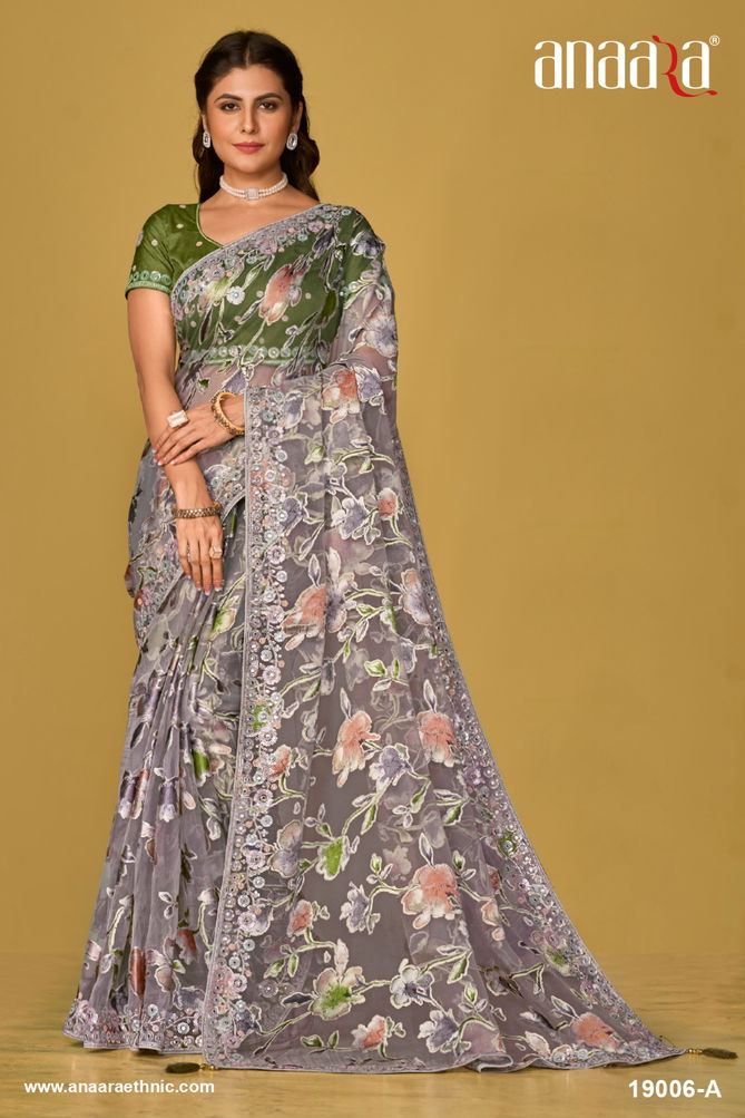 Anaara 19000 Hit Colours By Tathastu Printed Organza Saree Wholesale Online