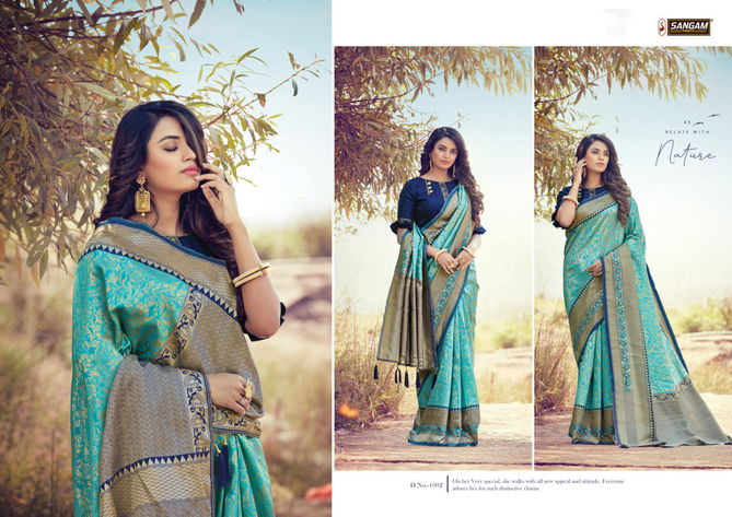 Sangam Tanishq Latest Fancy Designer Festive Wear Weaving Silk Sarees Collection
