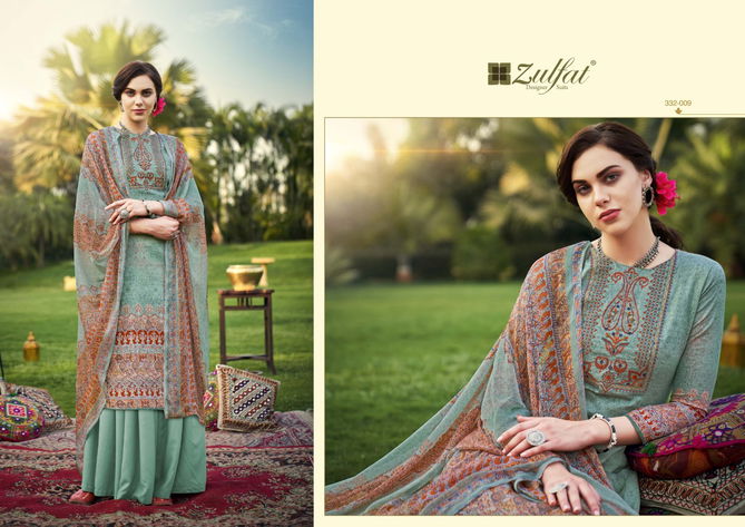 Zulfat Hasrat Pure Latest fancy Designer Casual wear Pure Jam Cotton Digital Style Print with Heavy Fancy Embroidery work Dress Material Collection
