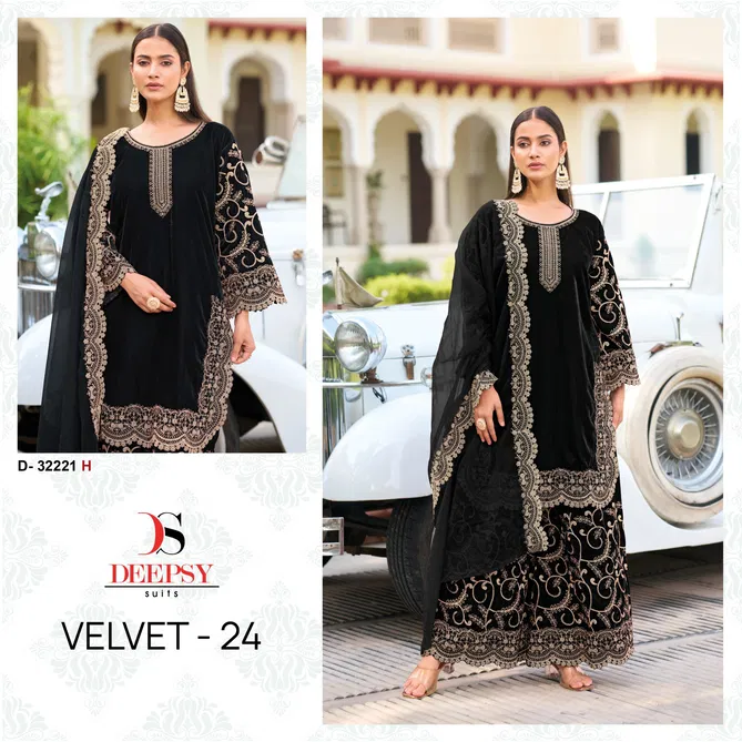 32221 E To H Velvet 24 By Deepsy Suits Velvet Embroidery Pakistani Suits Suppliers In India