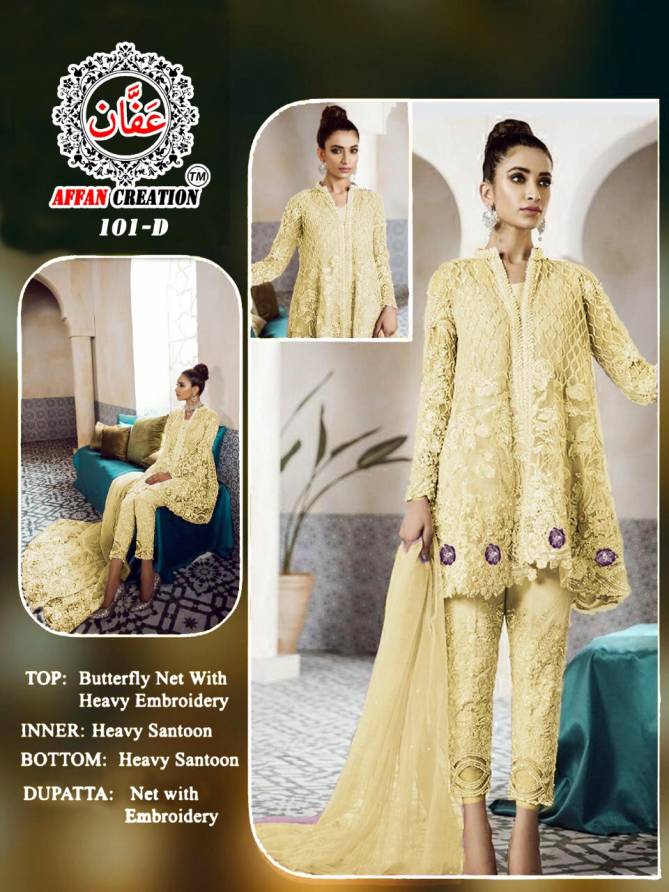 Affan Creation 101 Latest Fancy Festive Wear Heavy Butterfly Net With Embroidery Work Pakistani Salwar Suit Collection