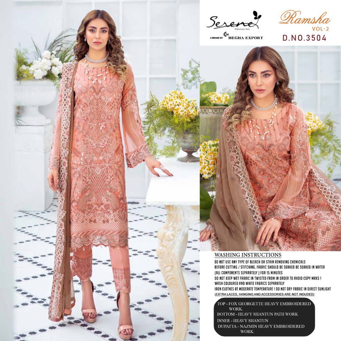 Serene Ramsha 2 Fancy Georgette Festive Wear Heavy Pakistani Salwar Kameez Collection